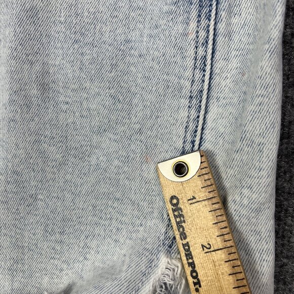 Good American Light Wash Denim Frayed Hem‎ Jean Mini Skirt Waist Size 2/26 - Picture 3 of 7